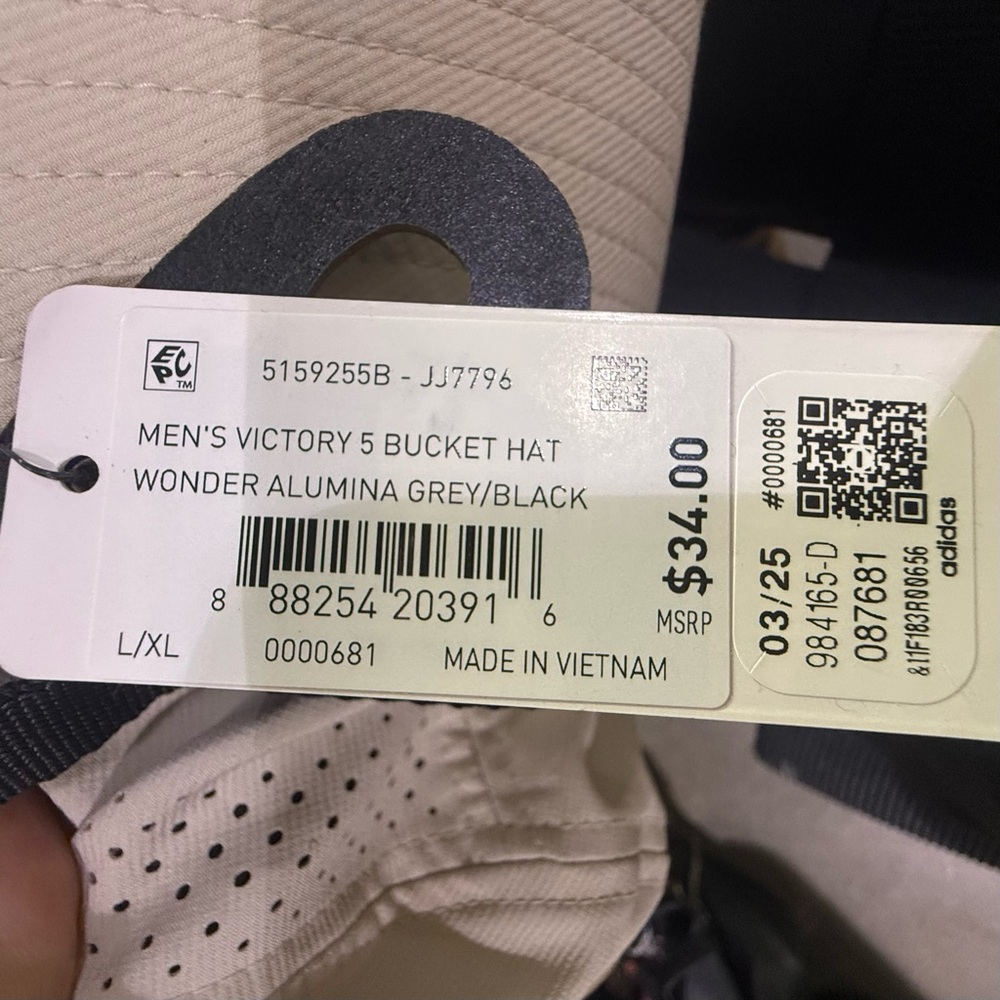 NWT Men’s Cream Adidas Bucket Hat w/ClimaCool technology - Picture 9 of 9